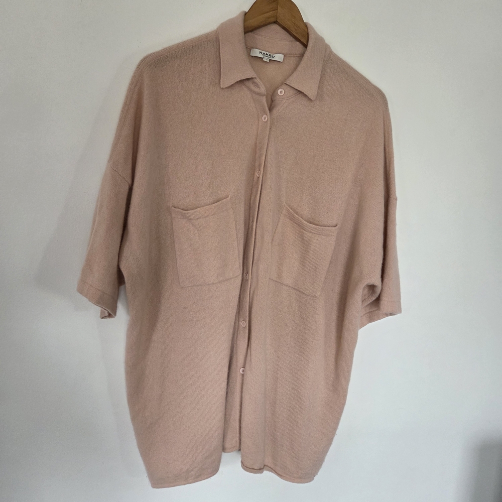 NakedCashmere Blush Button-Down Short Sleeve Shirt